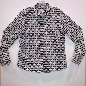 J Crew Horse Patterned Button-Down